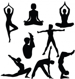 Yoga silhouette svgdxf png yoga girl and boy clipart