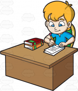 Clipart Of Boy Doing Homework Stock Vector Illustration Boys 2729890 ...