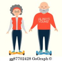 EPS Illustration - Grandma and grandpa with grandkids. Vector ...