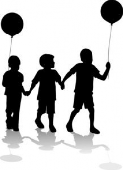 Free Brothers Clip Art Image: Silhouette of Kids at a ...