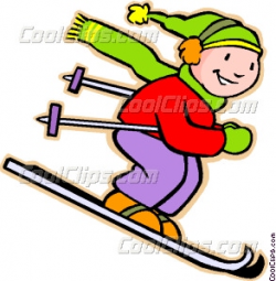 little boy skiing Vector Clip art