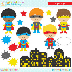 superhero clipart digital clip art super hero boys - Super Boys ...