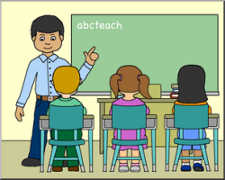 Clip Art: Classroom with Male Teacher Color I abcteach.com | abcteach