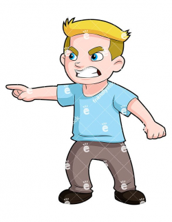 Angry Boy Pointing Finger And Scowling Cartoon Vector Clipart ...