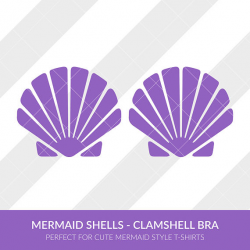 Mermaid Shells Clamshell Bra svg eps dxf studio3 png jpg