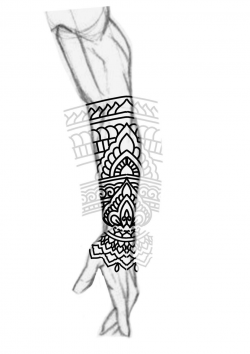 Blackwork forearm sleeve mandala ornamental bold lines tattoo design ...