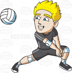 A Male Volleyball Player Preparing For A Forearm Pass | Volleyball ...