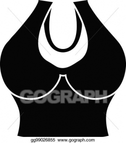 Vector Clipart - Big bra icon, simple black style. Vector ...