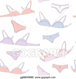 Vector Art - Underwear seamless pattern with bra and panties ...