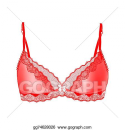 Stock Illustration - Sexy vintage red bra. Clipart Drawing ...