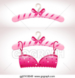 Vector Art - Hanger. pink bra on a hanger. Clipart Drawing ...