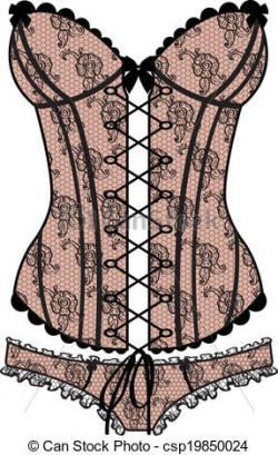 Vector - Vintage sexy guipure corset - stock illustration, royalty ...