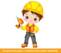 Construction Boys Clipart Vector Construction Clipart Boys