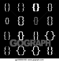 Clip Art - Set of braces or curly brackets icon. Stock Illustration ...