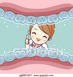 Vector Clipart - Cute cartoon tooth invisible braces. Vector ...