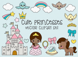 Premium Vector Clipart Kawaii Magical Princess Clipart