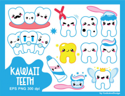 Kawaii clipart, kawaii tooth clipart, kawaii dentist clipart, tooth ...