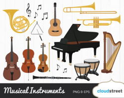 BUY 2 GET 1 FREE musical instruments clipart / musical