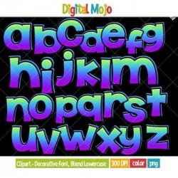Clipart - Decorative Font, Blend Series 1 Lowercase | Fonts