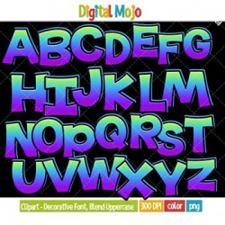 Clipart - Decorative Font, Blend Series 1 Uppercase | Punctuation ...