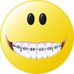 Smiley Face With Braces Clipart