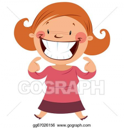 Stock Illustration - Happy woman smiling showing her smile ...