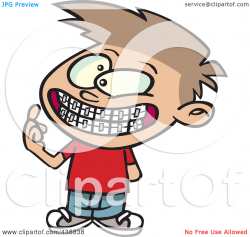Boy with braces clipart