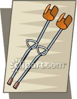 Arm Brace Crutches - Royalty Free Clipart Picture
