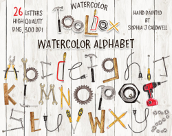 Alphabet Clipart Watercolor Tool Clipart Name Letters