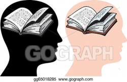 Vector Clipart - Brain as book. Vector Illustration ...