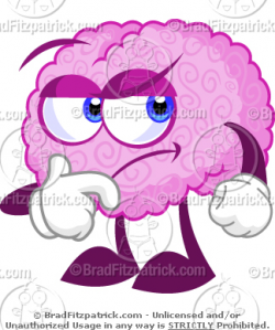 A Cute Cartoon Brain Thinking! - Clip art of a Thinking Brain ...