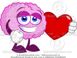 A Cute Loving Cartoon Brain Character Holding a Heart! - Love Brain ...