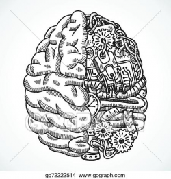 Clip Art Vector - Brain as processing machine. Stock EPS gg72222514 ...