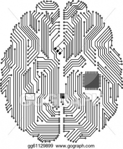 EPS Vector - Motherboard brain. Stock Clipart Illustration ...