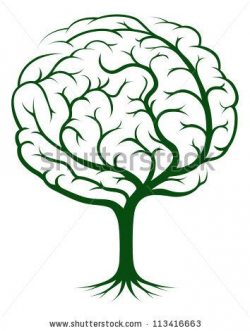 stock vector : Brain tree illustration, tree of knowledge, medical ...