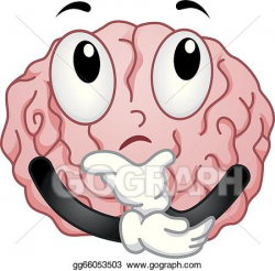 Vector Clipart - Thinking brain mascot. Vector Illustration ...