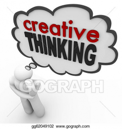 Drawings - Creative thinking person thought bubble brainstorm idea ...