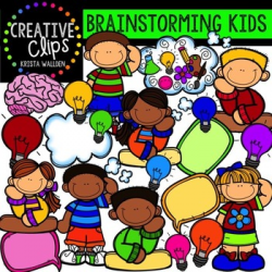 Brainstorming Kids {Creative Clips Digital Clipart} | TpT