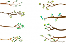 Tree branch clipart, Green leaf branches clip art, Bare branches ...
