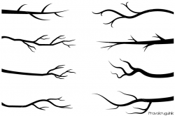 Black branches clipart, Tree branch silhouettes clip art, Bare ...