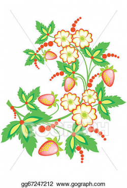 Vector Art - Abstract strawberry branch. Clipart Drawing gg67247212 ...