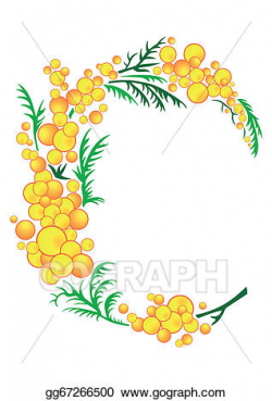 Vector Clipart - Abstract mimosa branch. Vector Illustration ...