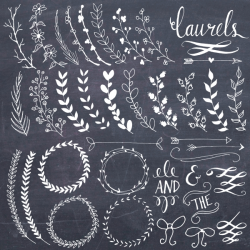 Chalkboard Laurels & Wreaths Clip Art - Graphics / Brushes | Luvly