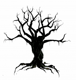 Creepy Tree Drawing Spooky Clipart Branch - Pencil And In Color ...