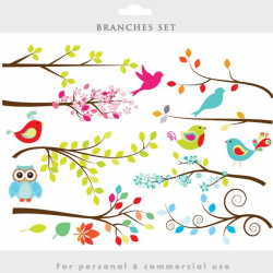 Branch clipart - tree clip art branches whimsical, twigs, cute ...