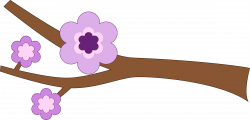 Clipart - Purple Flower Longer branch