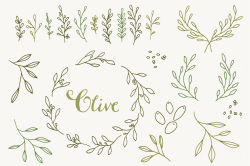 Olive Branch Clip Art & vectors by The Pen & Brush | TheHungryJPEG.com