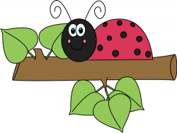 Ladybug on a Branch Clip Art - Ladybug on a Branch Image