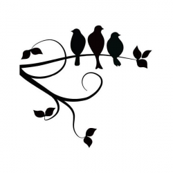 Bird Silhouette On Branch at GetDrawings.com | Free for personal use ...