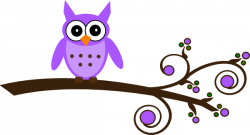 Purple Owl On Branch Clip Art at Clker.com - vector clip art online ...